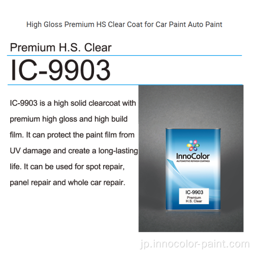 ClearCoat Innocolor High Gloss Auto Car ClearCoat補給